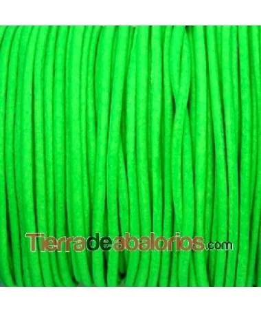 Cordón de Cuero 2mm - Verde Fluorescente