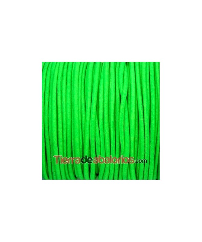 Cordón de Cuero 2mm - Verde Fluorescente