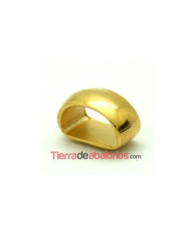 Entrepieza Media Caña Lisa 13x6mm Agujero 10x5mm Dorada