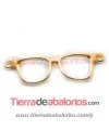 Conector Gafas 30x9mm con 2 anillas Agujero 1,5mm, Dorado