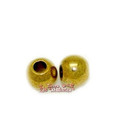 Bola 6x5mm Agujero 3,2mm, Oro Viejo
