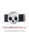 Entrepieza Regaliz Calavera 16x17mm Agujero 10x7mm, Plateada