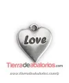 Colgante Corazón Love 24x21mm, Plateado
