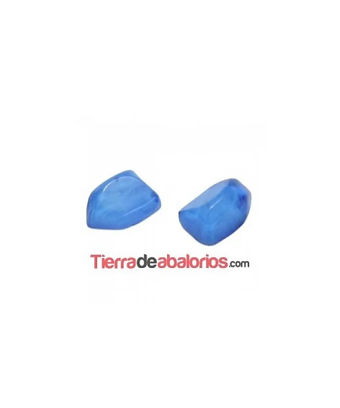 Cabujón Resina Irregular 12x8mm, Azul