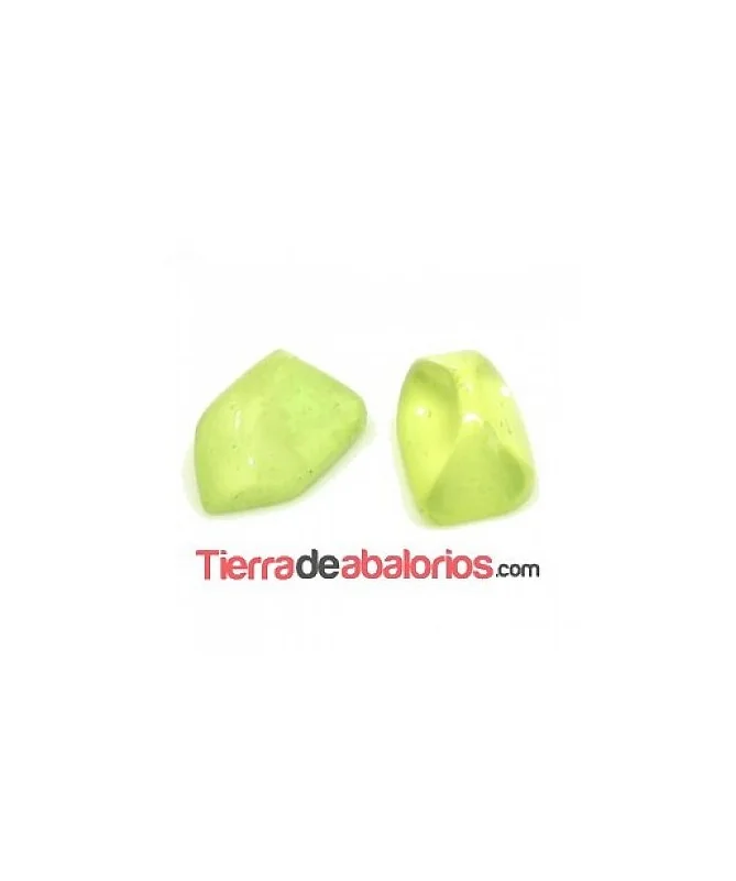 Cabujón Resina Irregular 12x8mm, Verde Pistacho