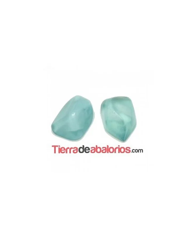 Cabujón Resina Irregular 12x8mm, Turquesa