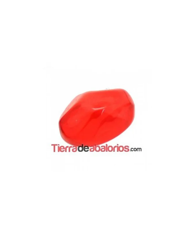 Cabujón Resina Oval Irregular 18x13mm, Rojo