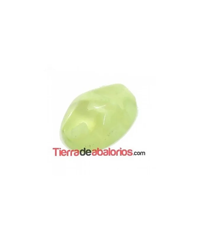 Cabujón Resina Oval Irregular 18x13mm, Verde Pistacho