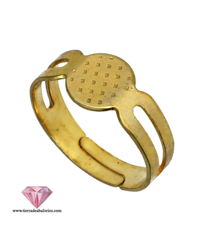 Anillo Ajustable Base Redonda 8mm Dorado