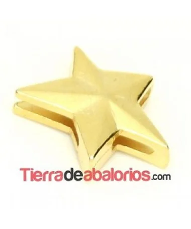 Entrepieza Pasador Estrella 22x17mm Agujero 10x2,5mm Dorada Entrepieza Pasador Estrella 22x17mm Agujero 10x2,5mm Dorada