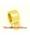 Tubo 6x4mm Agujero 4mm con Anilla Dorado