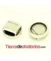 Entrepieza Redonda para Adhesivo 9mm Agujero 6x2mm, Plateado