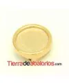 Entrepieza Redonda para Adhesivo 9mm Agujero 6x2mm Dorada