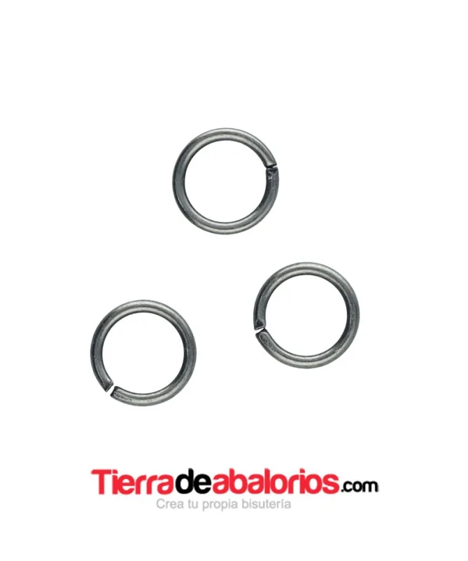 Anilla 8mm, Plata Vieja (100 uds)