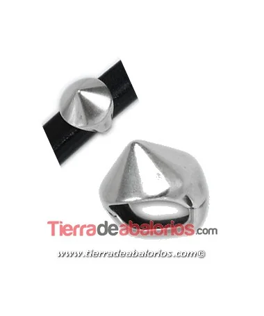 Entrepieza Regaliz Spike 14mm Agujero 10x7mm, Plateada Entrepieza Regaliz Spike 14mm Agujero 10x7mm, Plateada