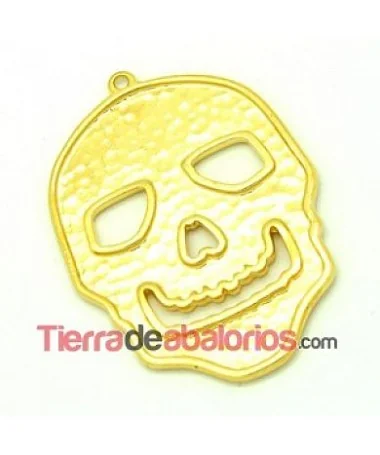 Colgante Calavera 63x46mm con Anilla, Dorada