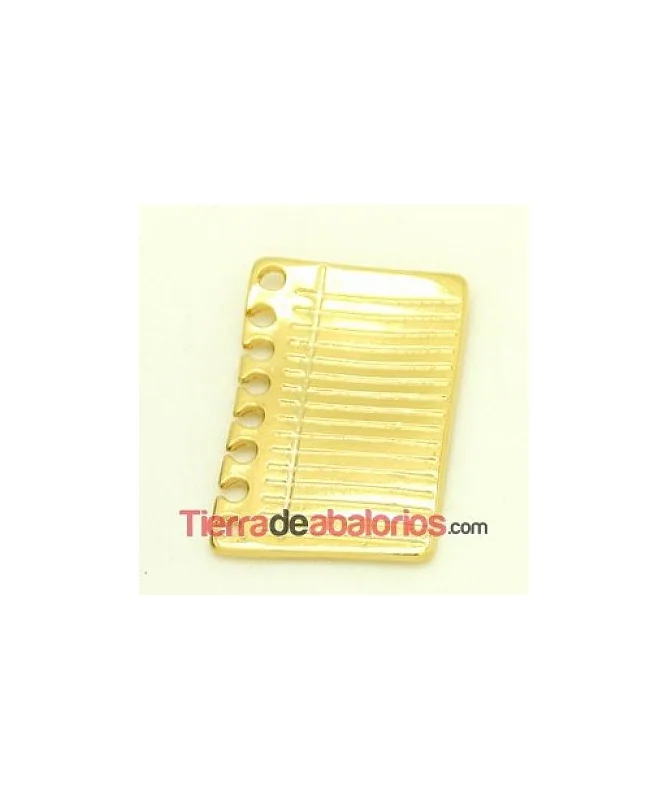 Colgante Hoja de Cuaderno 24x17mm Dorado