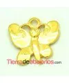 Mariposa Colgante 22x23mm con Anilla, Dorada