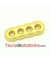 Separador 22x12mm con 4 Agujeros de 3mm Dorado