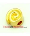 Entrepieza Espiral 10x7mm Agujero 3mm Dorada