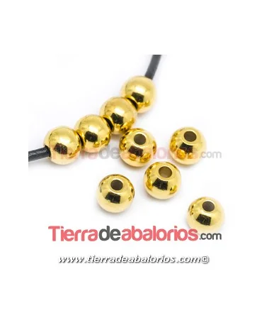 Bola 6mm Agujero 2,5mm, Dorada Bola 6mm Agujero 2,5mm, Dorada