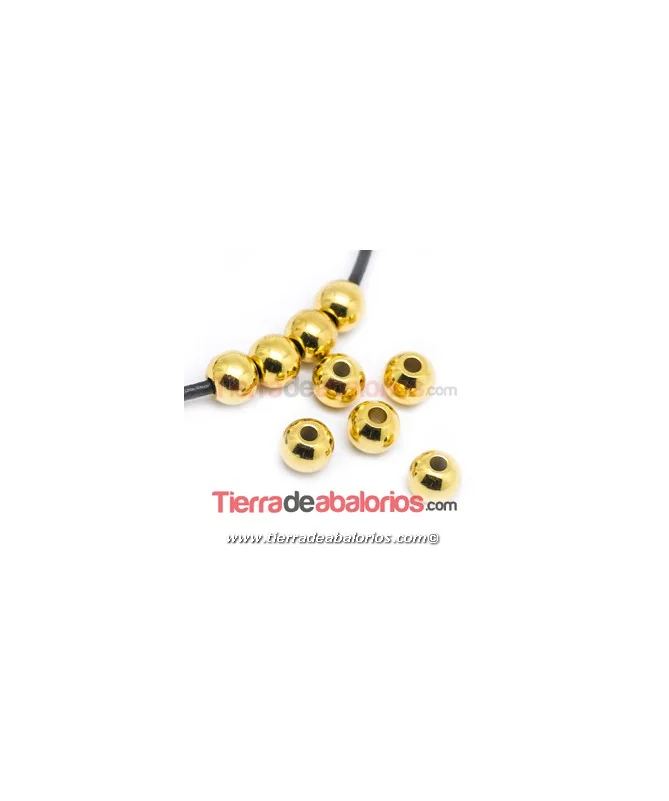Bola 6mm Agujero 2,5mm, Dorada Bola 6mm Agujero 2,5mm, Dorada