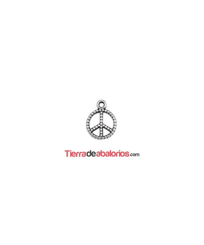 Colgante Simbolo de la Paz 12mm, Plateado