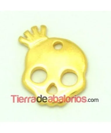 Colgante Calavera con Coronita 21x17mm, Dorada