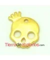 Colgante Calavera con Coronita 21x17mm, Dorada