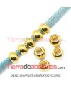 Bola 6x4mm Agujero 3mm, Dorada