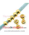 Bola 6x4mm Agujero 3mm, Dorada