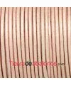 Cordón de Cuero Indú 2mm Rosa Bebé Metalizado