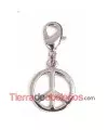 Colgante Simbolo de la Paz 20mm con Mosquetón, Plateado