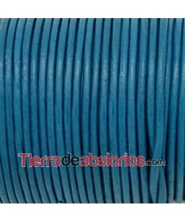 Cordón de Cuero Indú 2mm Azul Bilbao