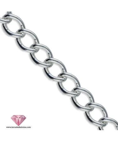 Cadena Eslabón Twist 13x9mm Plateada Cadena Eslabón Twist 13x9mm Plateada