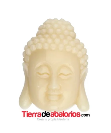 Buda de Resina 28x20mm Agujero 1,7mm, Marfil Buda de Resina 28x20mm Agujero 1,7mm, Marfil