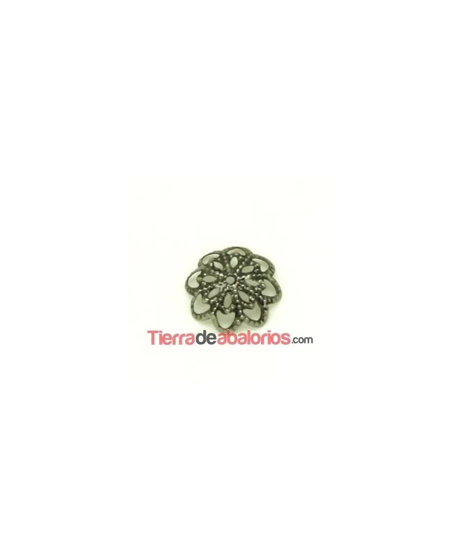 Casquilla Filigrana 11mm, Plata Vieja