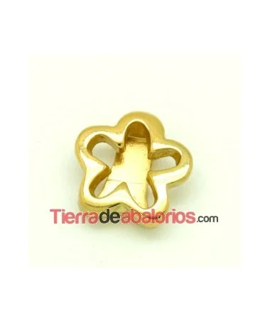 Pasador Flor 21mm Agujero 14x2,5mm Dorado