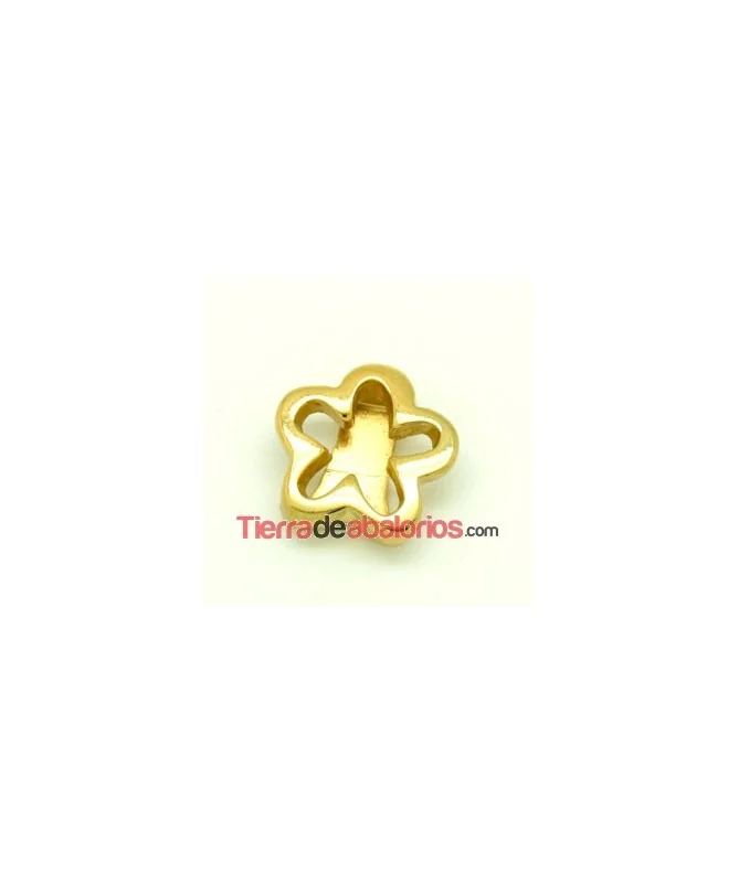Pasador Flor 21mm Agujero 14x2,5mm Dorado