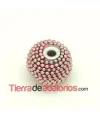 Bola de Bolitas Metálicas 20mm Agujero 3.5mm Plateado y Rosa