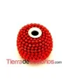 Bola de Bolitas Metálicas 20mm Agujero 3.5mm Rojas