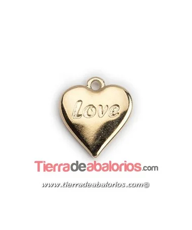 Colgante Corazón Love 24x21mm, Dorado Colgante Corazón Love 24x21mm, Dorado