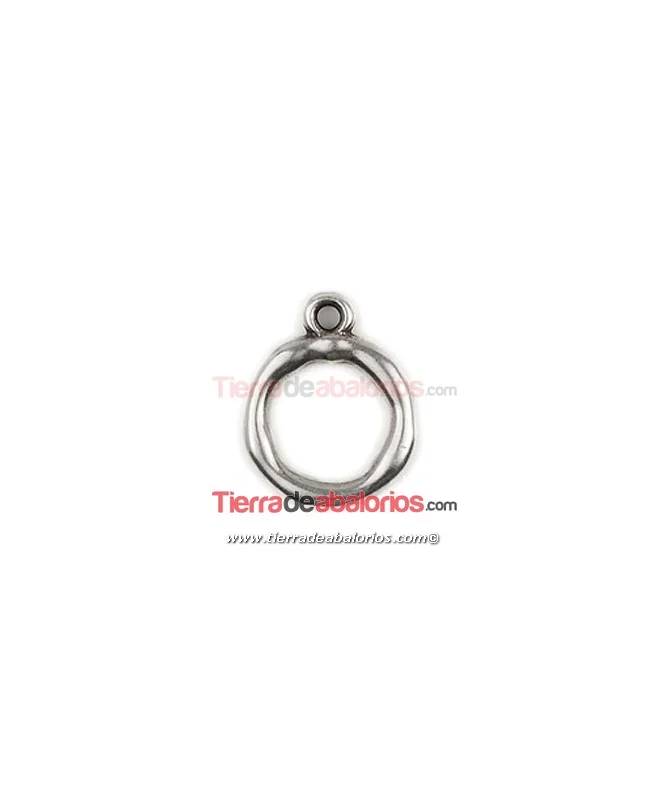 Aro con Anilla para Cierre o Colgante 22mm, Plateado