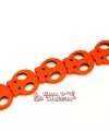 Calavera Howlita Plana 21x19mm Agujero 1,5mm, Naranja