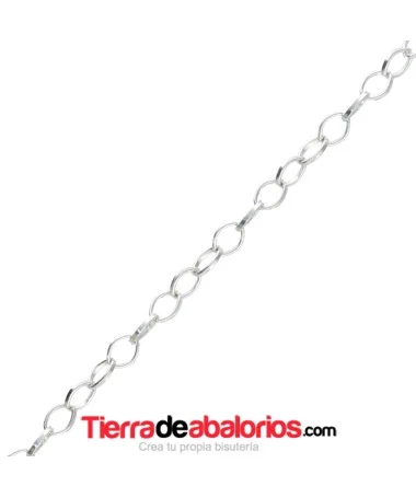 Cadena Eslabón Oval 8x6mm Plateada