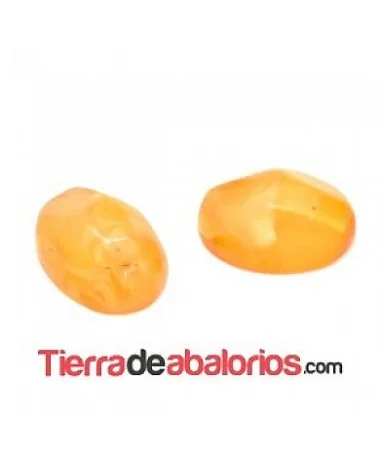 Cabujón Resina Oval Irregular 18x13mm, Naranja