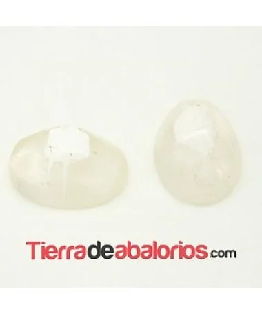 Cabujón Resina Oval Irregular 18x13mm, Blanco