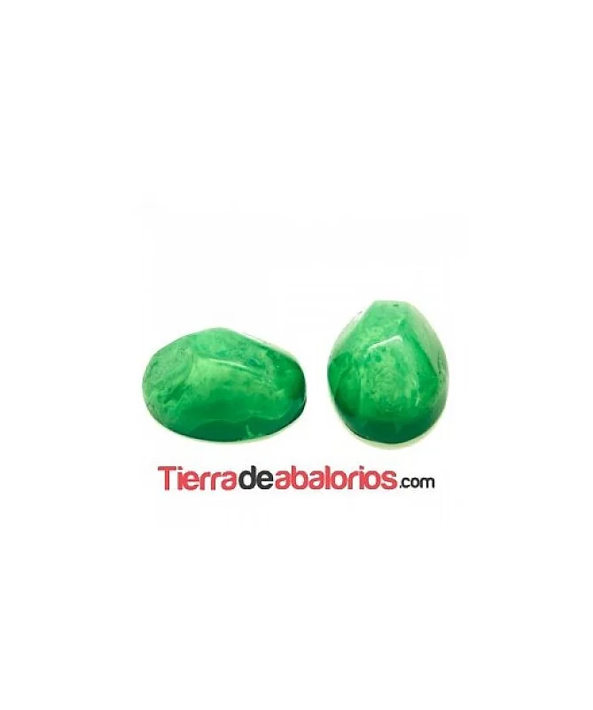 Cabujón Resina Oval Irregular 18x13mm, Verde