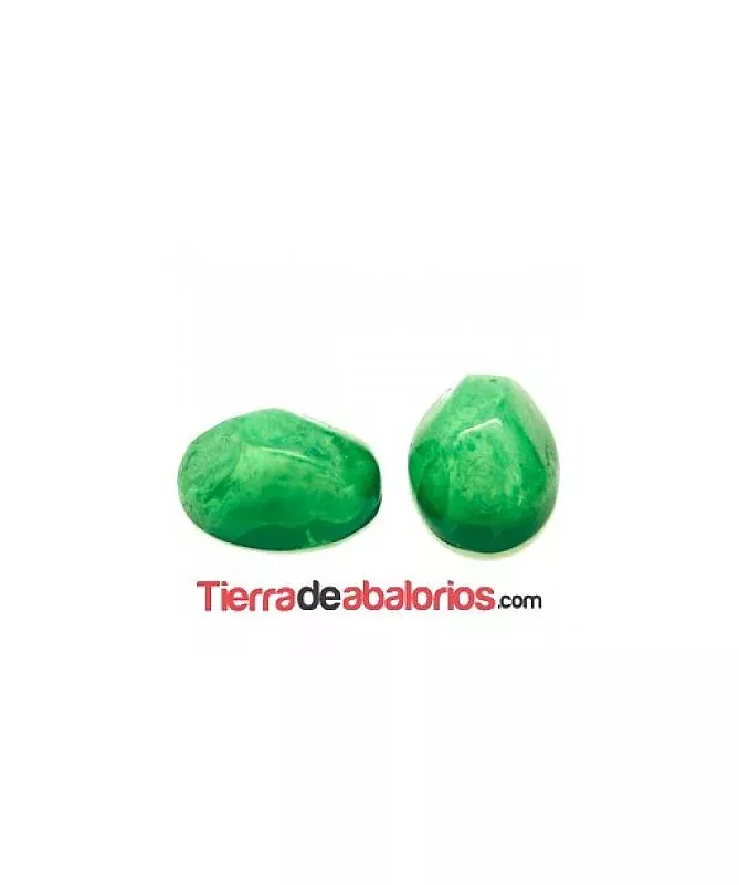 Cabujón Resina Oval Irregular 18x13mm, Verde