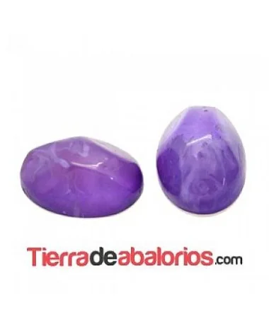 Cabujón Resina Oval Irregular 18x13mm, Morado